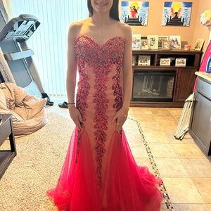 Vibrant Red Prom Dress